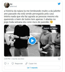 Internautas esqueceram Eslô e passaram a torcer por Naiara (Foto: Reprodução / Twitter)