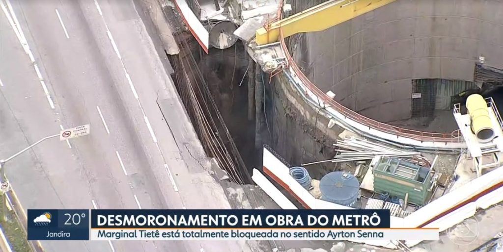 Imagens do desmoronamento foram exibidas na Globo Imagens do desmoronamento foram exibidas na Globo