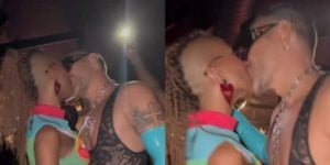 Karol Conká e Matheus Mazzafera dão beijão no Bloco da Pocah (Foto: Reprodução)
