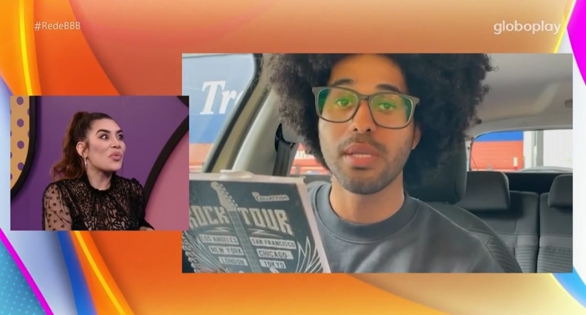 Luciano fala que vai deixar o e-mail para Naiara entrar em contato com ele (Reprodução/ Globoplay)
