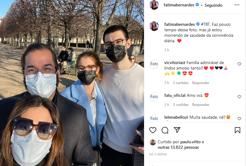 Publicação Fátima Bernardes (Imagem: Reprodução)