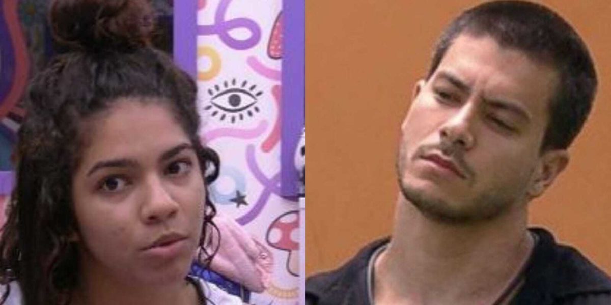 BBB22: Com medo, Maria tenta se resolver com Arthur Aguiar (Foto: Reprodução/Montagem) BBB22: Com medo, Maria tenta se resolver com Arthur Aguiar (Foto: Reprodução/Montagem)