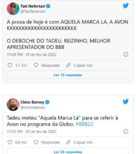 Web reagiu ao deboche de Tadeu para a equipe de Jade (Foto: Reprodução / Twitter) Web reagiu ao deboche de Tadeu para a equipe de Jade (Foto: Reprodução / Twitter)