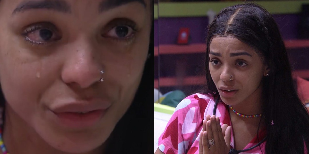 Brunna Gonçalves chora por conta de erro no BBB22 (Foto: Reprodução)