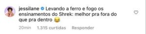 Até o perfil de Jessilane resolveu se pronunciar (Foto: Reprodução / Instagram)