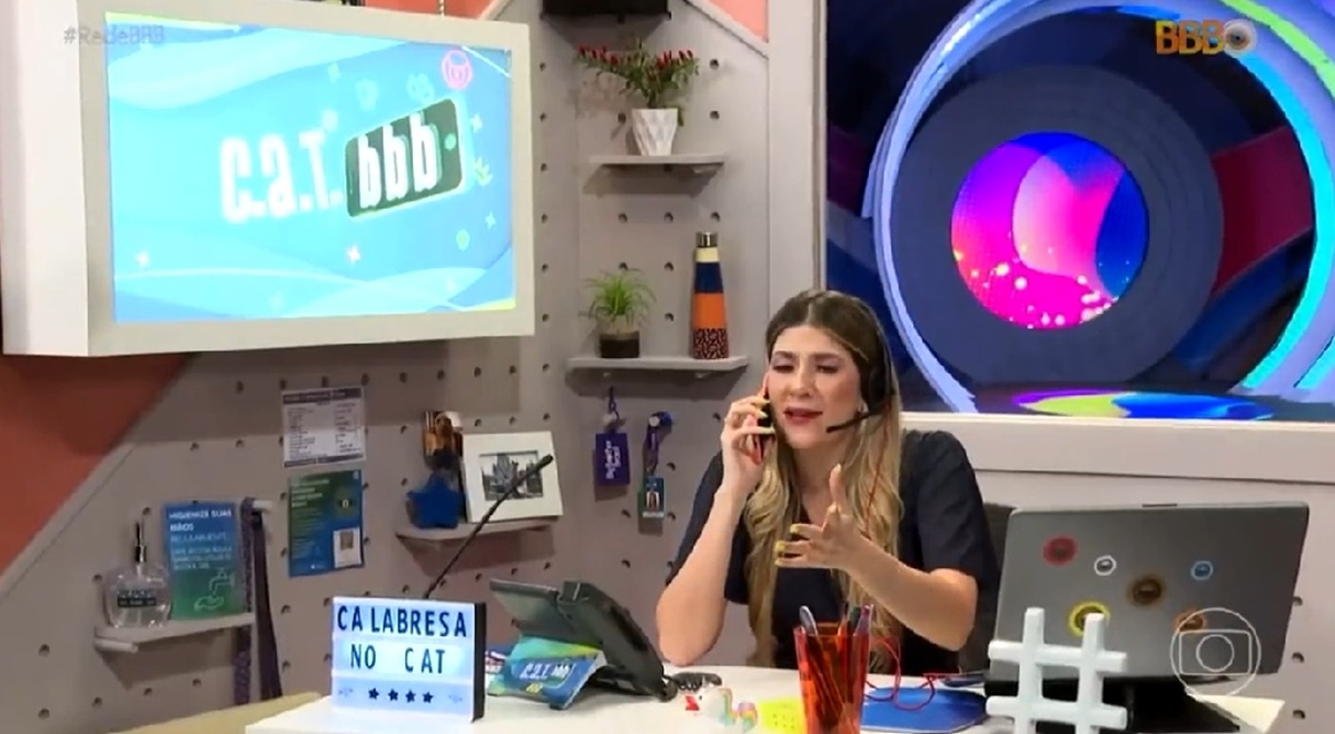 Dani Calabresa no CAT BBB tira sarro de Jade Picon (Reprodução/ TV Globo)
