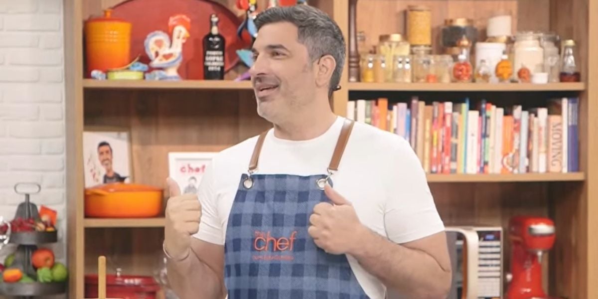 Edu Guedes vai para trás das câmeras do The Chef, debocha de funcionário e diretor intervém: "Está proibido"