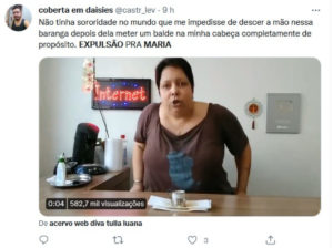 ⠀ Web pede expulsão de Maria por agredir Natália no Jogo da Discórdia (Foto: Reprodução /Twitter)