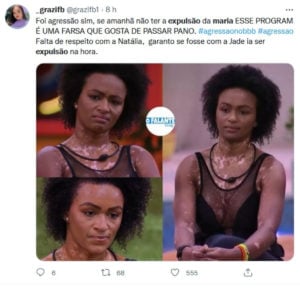 ⠀ Web pede expulsão de Maria por agredir Natália no Jogo da Discórdia (Foto: Reprodução /Twitter)
