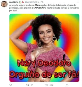 ⠀ Web pede expulsão de Maria por agredir Natália no Jogo da Discórdia (Foto: Reprodução /Twitter)