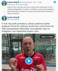 Luciano Hang se pronunciou em seu Twitter sobre a agressão (Foto: Reprodução / Twitter)