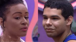 Vyni está preocupado se está agindo mal com Natália no BBB22 (Reprodução/ Montagem/ Globoplay)