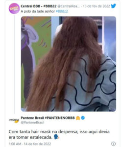 A patrocinadora do BBB22 riu da situação (Foto: Reprodução / Twitter)