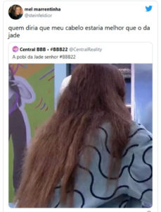 Web reagiu aos cabelos danificados de Jade Picon (Foto: Reprodução / Twitter)