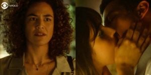 Rose vê Guilherme beijar Flávia em Quanto Mais Vida Melhor (Foto: Montagem/Thais Teles/Reprodução/Globo)