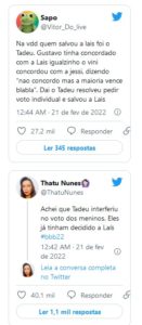 Tadeu Schmidt foi acusado de interferir na formação do paredão (Foto: Reprodução / Twitter) Tadeu Schmidt foi acusado de interferir na formação do paredão (Foto: Reprodução / Twitter)