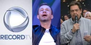 Record, Tiago Leifert e Faustão (Reprodução)