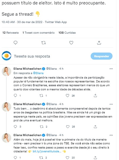 Eliana desabafou no Twitter e fez um alerta para os seus seguidores