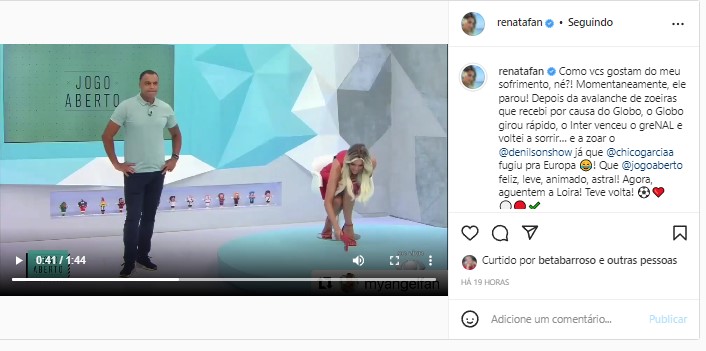 Renata Fan se vingou das zoeiras nas redes sociais Renata Fan se vingou das zoeiras nas redes sociais