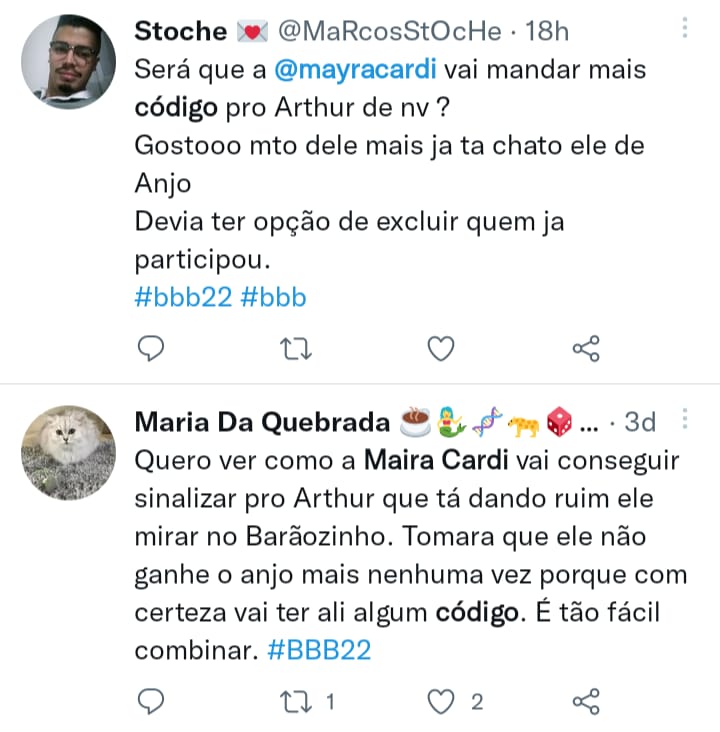 Internautas acreditam que Arthur está recebendo informações (Foto: redes sociais)