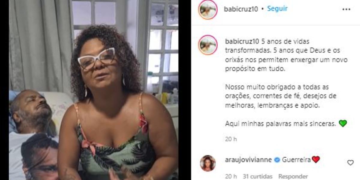 Babi Cruz homenageou Arlindo Cruz (Foto: Reprodução/Instagram)