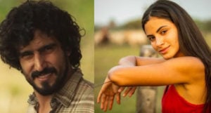 José Leôncio (Renato Góes) ficará encantado por Filó (Letícia Salles) durante viagem na novela 'Pantanal' (Foto: Reprodução / Globo)