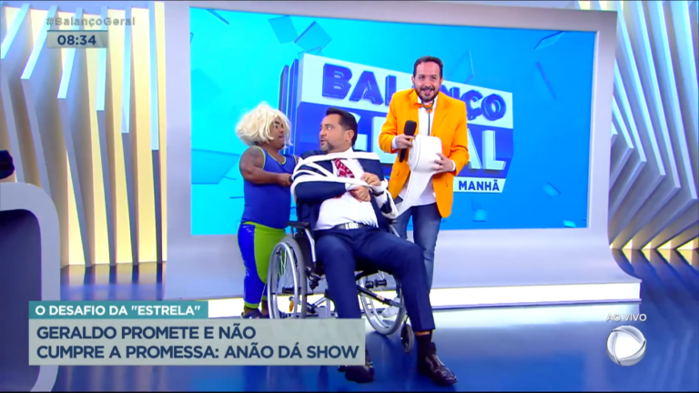 Geraldo Luís participou de desafio na Record (Foto: Reprodução) Geraldo Luís participou de desafio na Record (Foto: Reprodução)