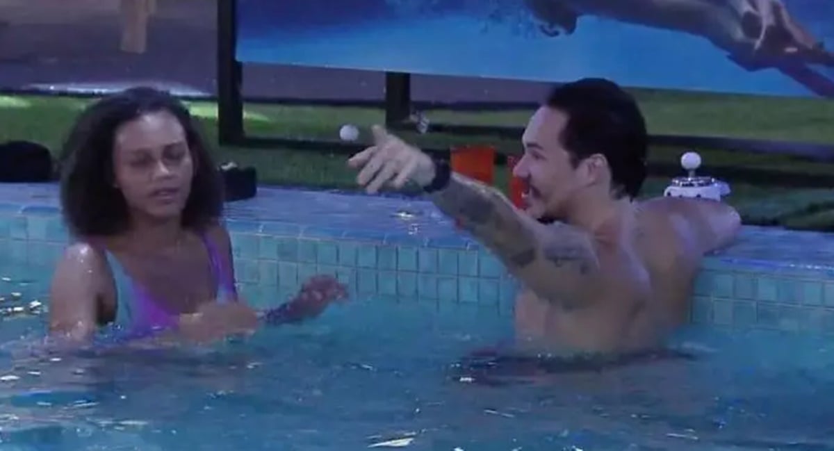 Eliezer leva advertência e Jessilane defende que era brincadeira entre eles (Reprodução/ Globoplay)
