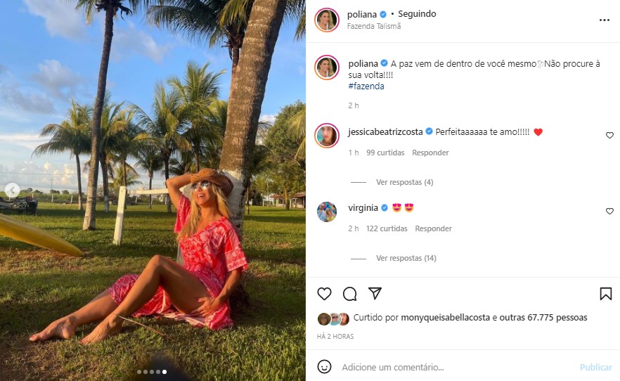 Poliana Rocha surpreendeu ao mandar recado após briga com Virgínia (Foto: Reprodução)