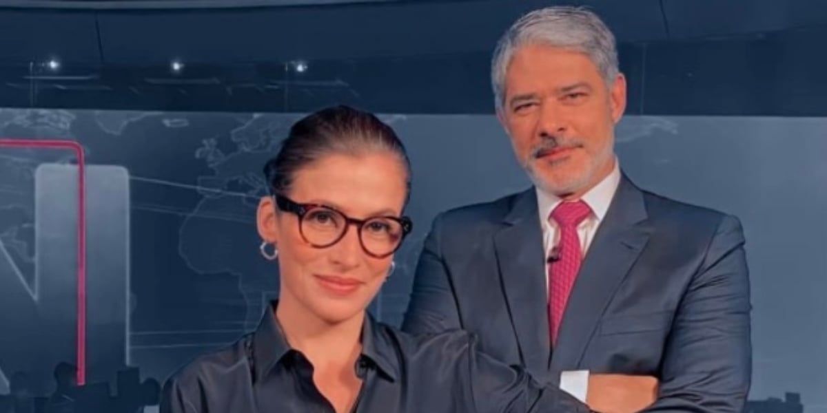 Renata Vasconcellos e William Bonner no Jornal Nacional