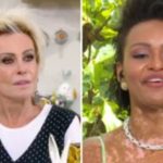 Ana Maria Braga fez igual Natália e enfiou banana no pote de leite em pó (Imagem: Montagem)