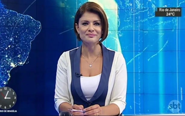 Analice Nicolau na bancada do SBT Brasil