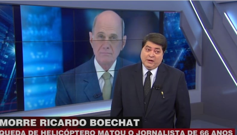 Datena comunicou morte de Ricardo Boechat aos prantos na Band