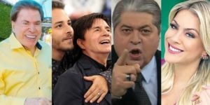 Silvio Santos, Junior, Xororó, Datena e Renata Fan (Reprodução)