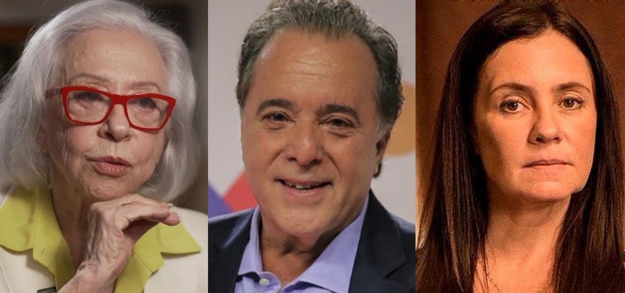 Fernanda Montenegro, Tony Ramos e Adriana Esteves não devem seguir no elenco fixo da Globo- Foto: Montagem/TV Foco