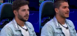 Rodrigo Mussi surgiu no corpo de Arthur Aguiar durante a edição final do BBB22 (Foto: Reprodução / Globoplay)