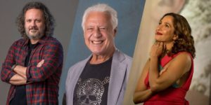 Danton Mello, Antônio Fagundes e Camila Pitanga (Montagem: TV Foco)