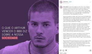 Perfil do Instagram detonando Arthur Aguiar do BBB22 (Foto: Reprodução / Instagram)