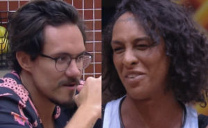 Eliezer e Linn da Quebrada no BBB22: brother se descuidou mais uma vez e mostrou o pênis (Foto: Reprodução / Globoplay)