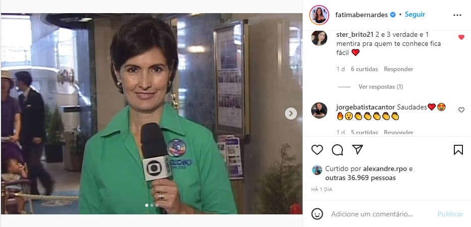 Fátima Bernardes interage com os fãs no Instagram - Foto: Reprodução