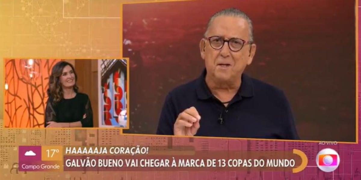 Fátima Bernardes e Galvão Bueno no "Encontro" (Foto: Reprodução/TV Globo)