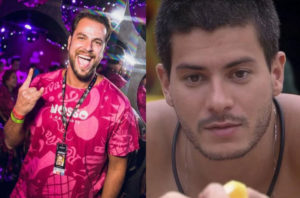 Gustavo debocha de Arthur do BBB22 em camarote na Sapucaí (Foto: Reprodução / Globoplay / Instagram)