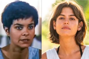 Guta nas duas versões da novela 'Pantanal': Luciene Adami (à esquerda) e Julia Dalavia (à direita) (Foto: Reprodução / Globo / Internet)