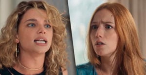Madeleine e Irma brigam por Zé Leôncio em 'Pantanal' (Foto: Reprodução / Globo)