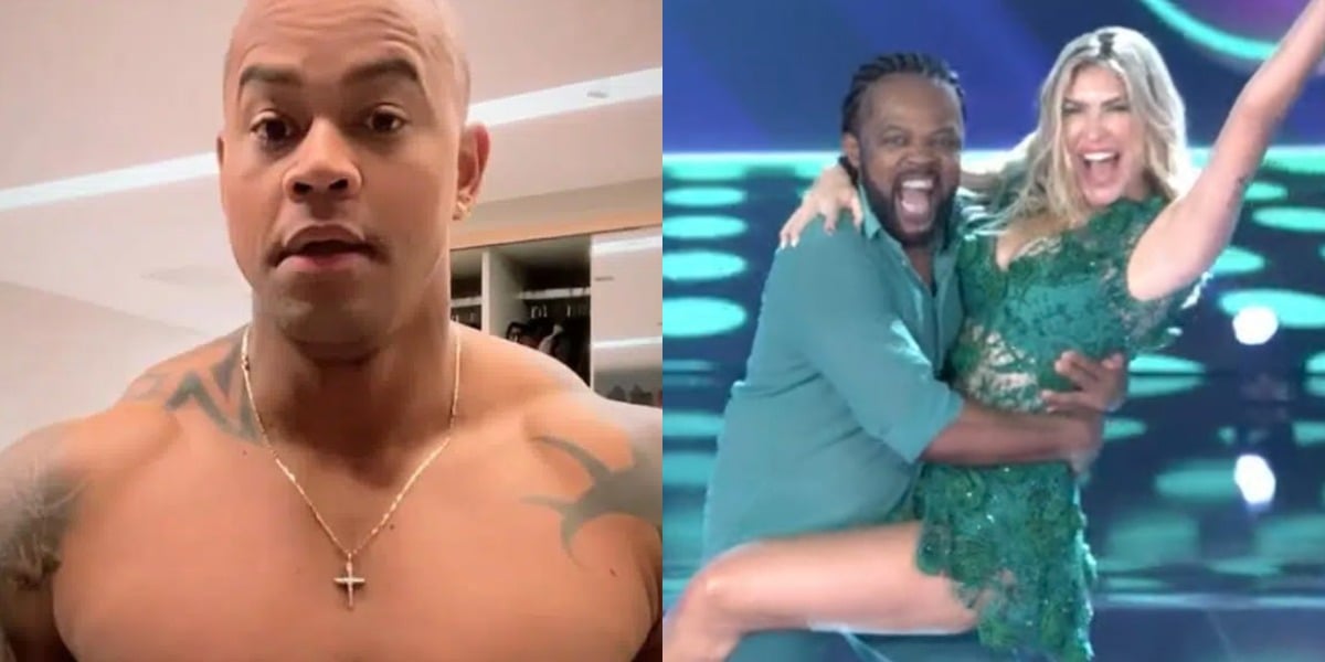 Léo Santana surta com Xande de Pilares e Lore Improta (Foto: Reprodução)