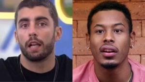 BBB22: Pedro Scooby e Paulo André estão assustados com a eliminação de Arthur Aguiar (Foto: Reprodução/Montagem)