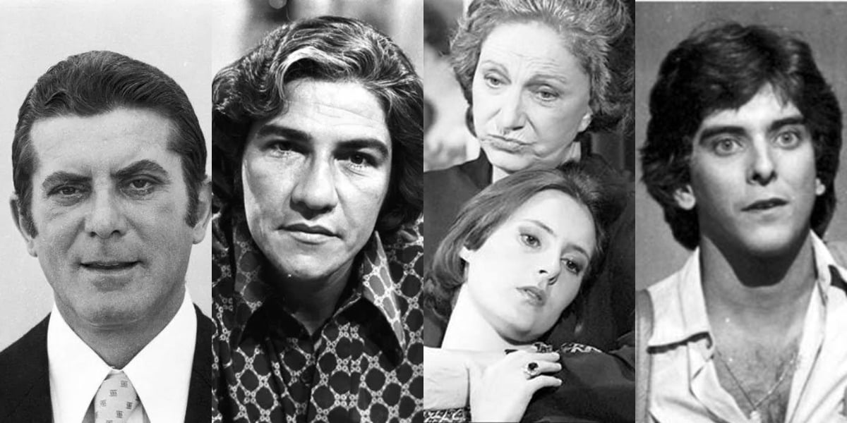 Carlos Zara, Cláudio Cavalcanti, Lélia Abramo e Jorge Fernando em "Pai Herói" (Foto: Reprodução/TV Globo)