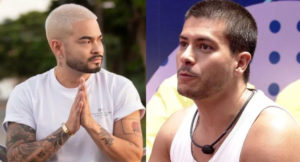 Yudi Tamashiro e Arthur Aguiar que está confinado no BBB22 (Foto: Reprodução / Instagram / Globoplay)