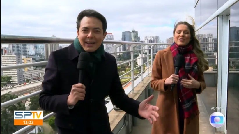 Alan Severiano e Jaqueline Brazil iniciaram o SP1 pra fora dos estúdios da Globo