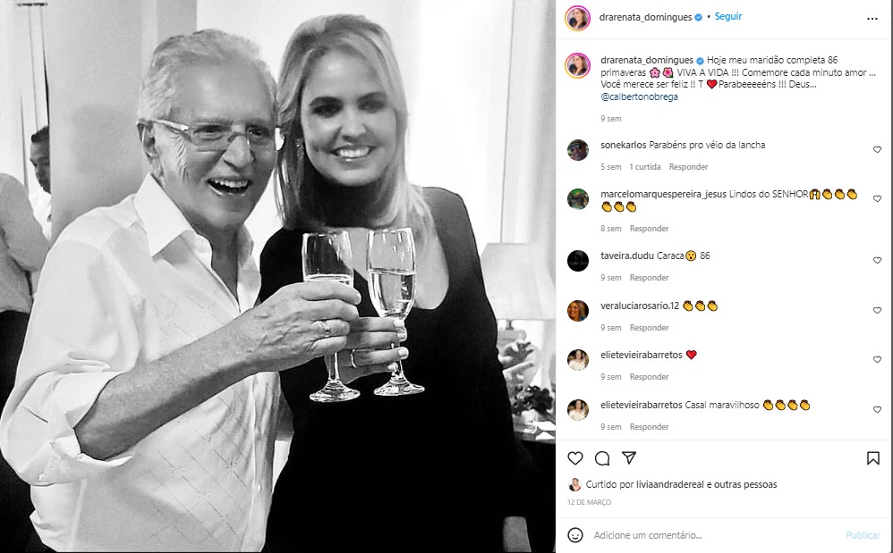 Carlos Alberto de Nóbrega foi homenageado pela esposa nas redes sociais Carlos Alberto de Nóbrega foi homenageado pela esposa nas redes sociais